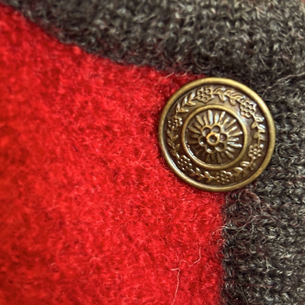 100% WOOL cardigan. Point Zero. Deep red. XL - Picture 5 of 7